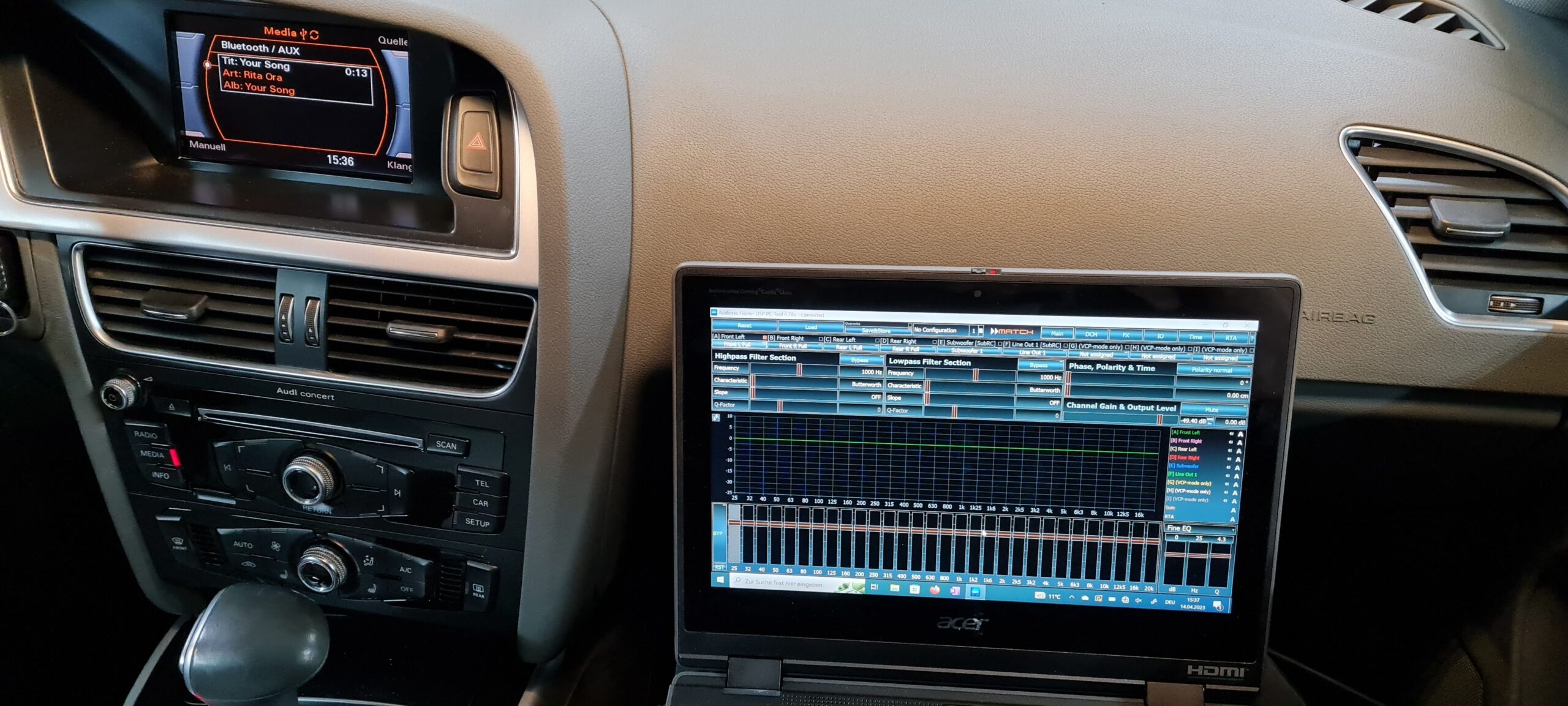 Audi A5 Soundpaket DSP-Verstärker Einstellung