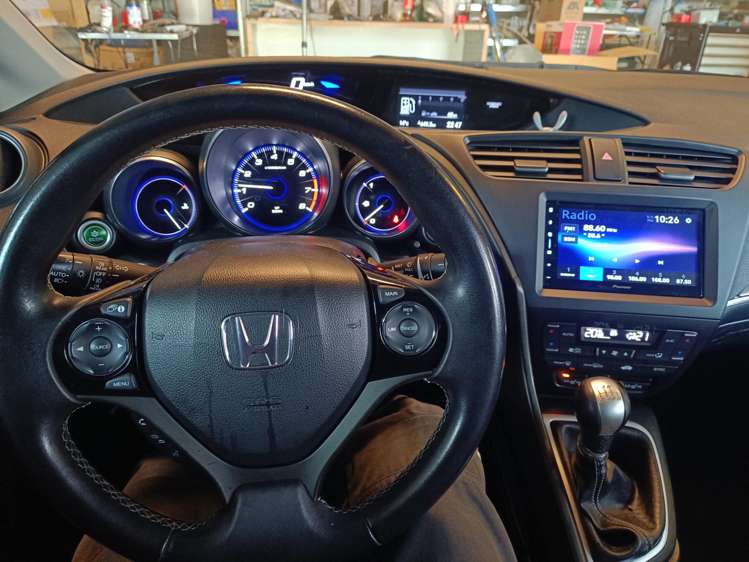 Honda Civic Autoradio Pioneer SPH-DA77DAB Rückfahrkamera iMIT Display