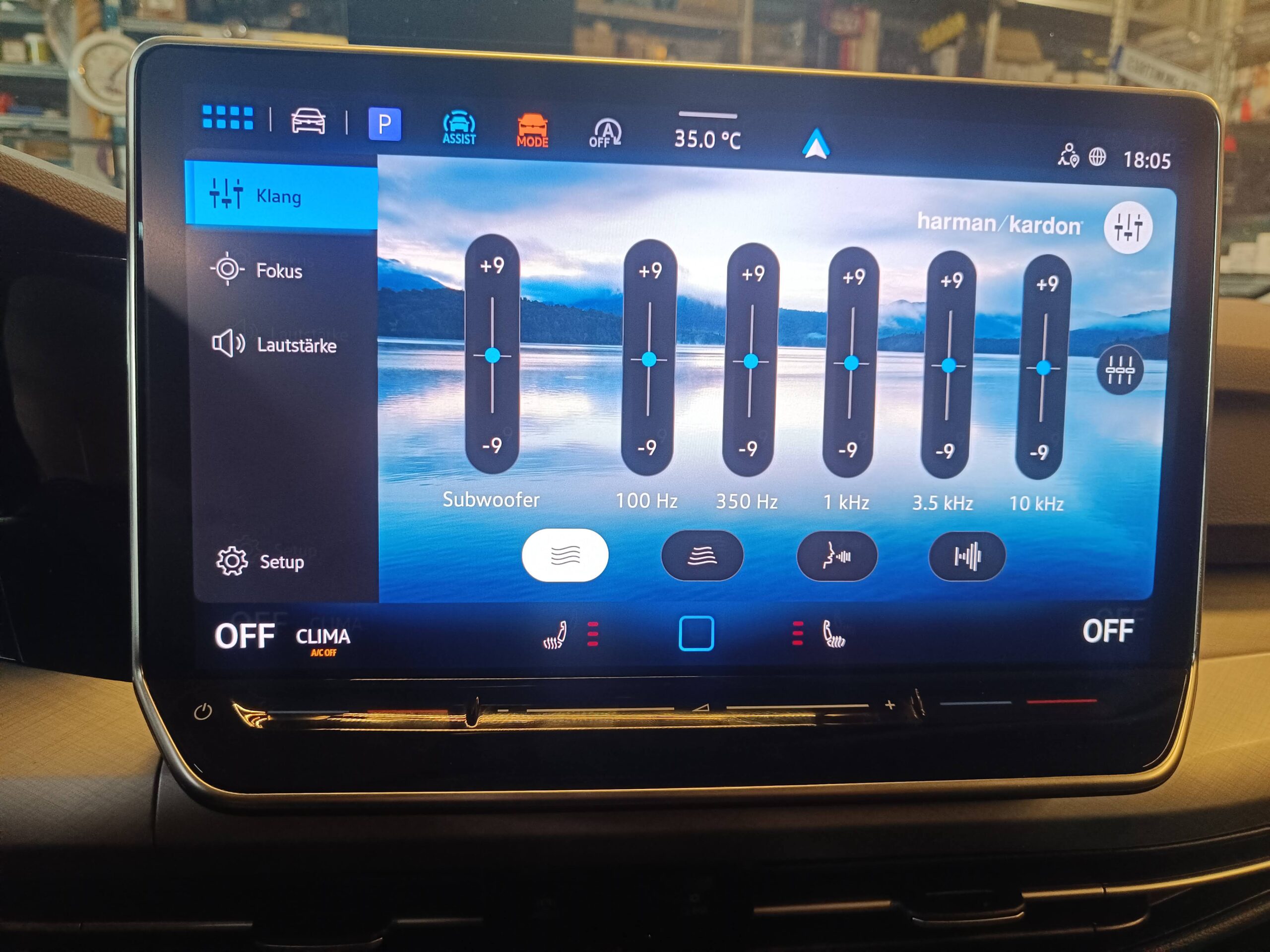 VW Golf 8 Harman Kardon Soundupgrade Display Regelung