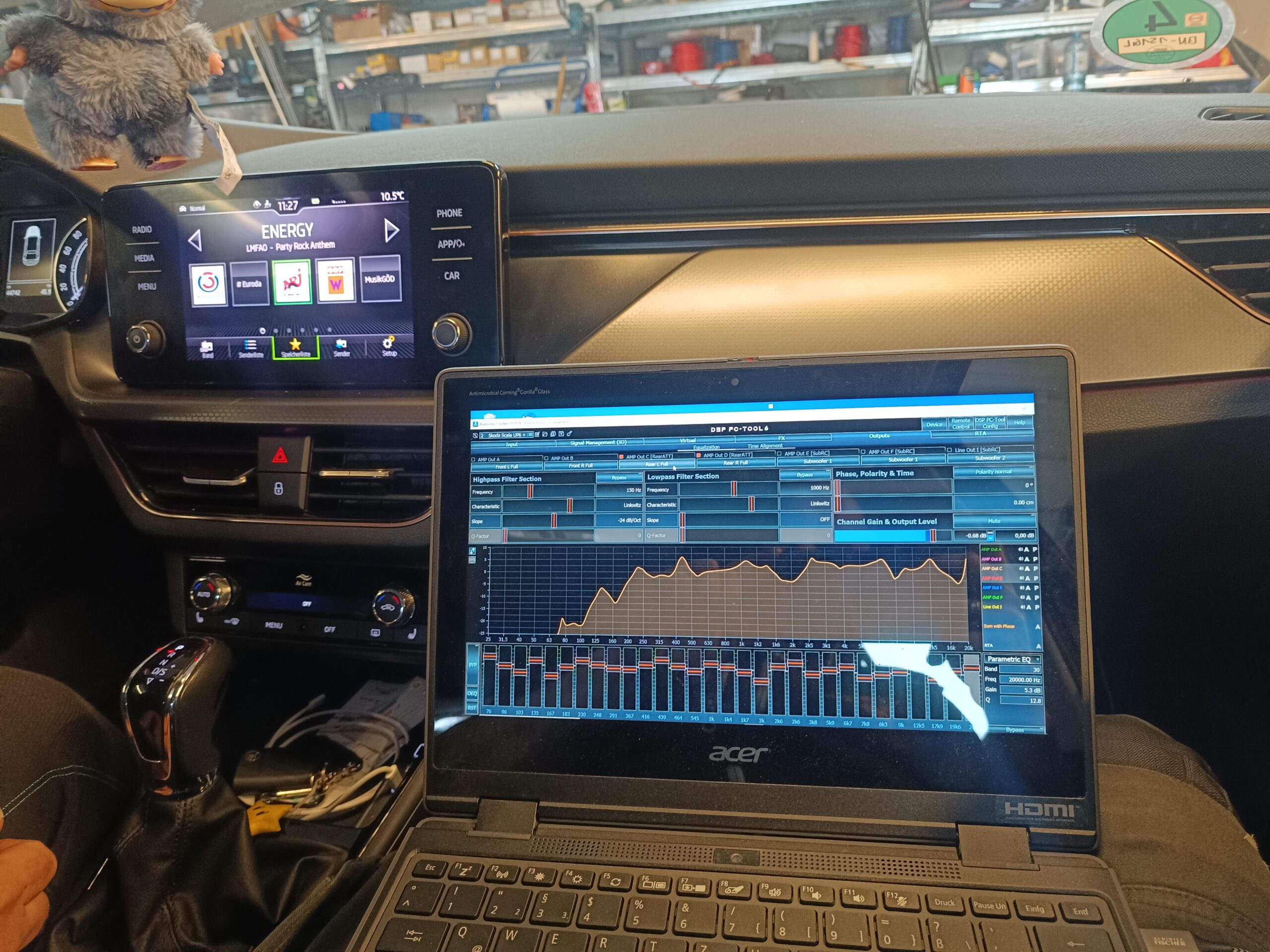 Skoda Scala Soundupgrade Reserveradsubwoofer DSP+