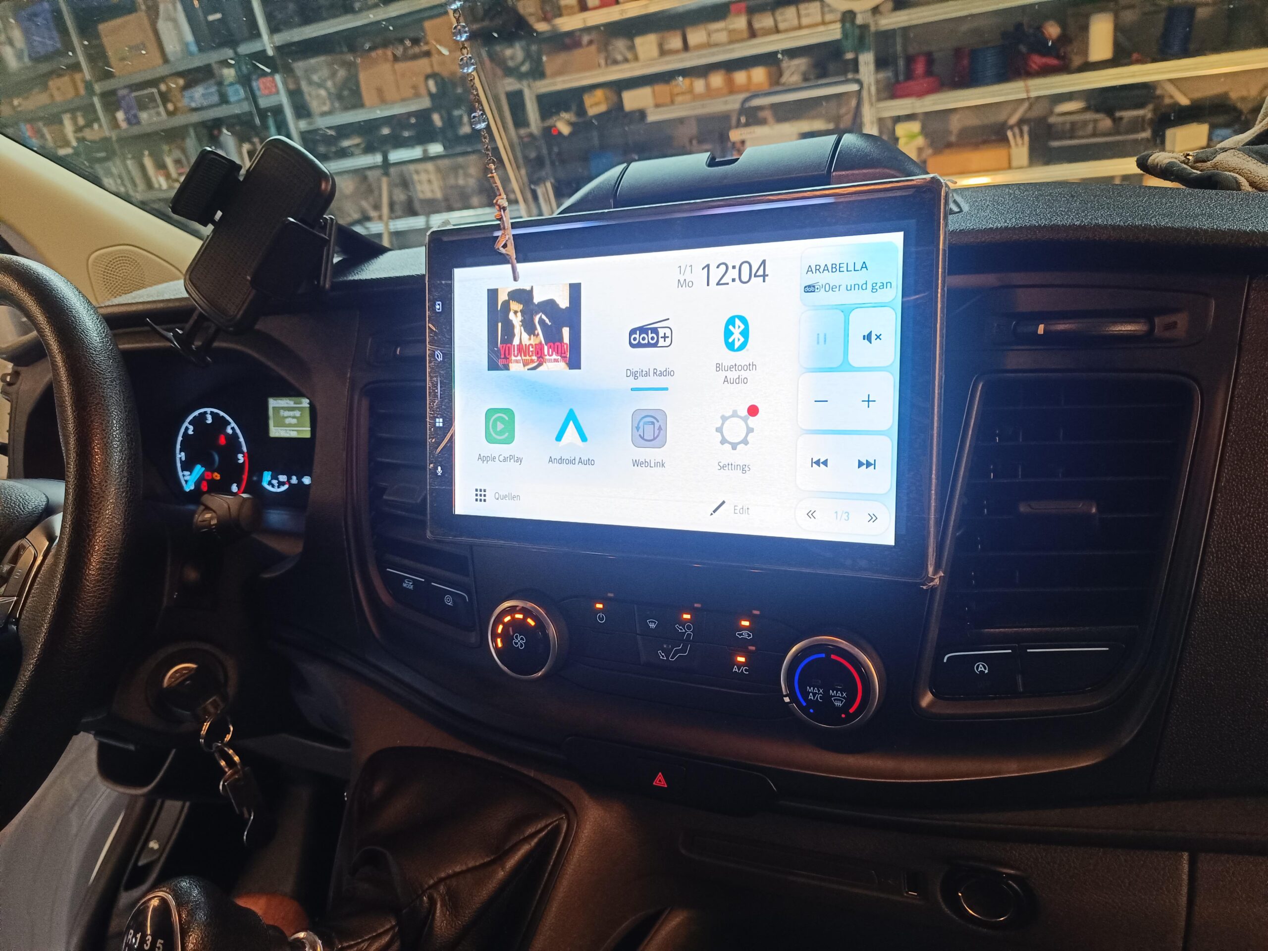 Ford Transit Custom Auto Radio Upgrade Android Auto Apple Carplay Rückfahrkamera